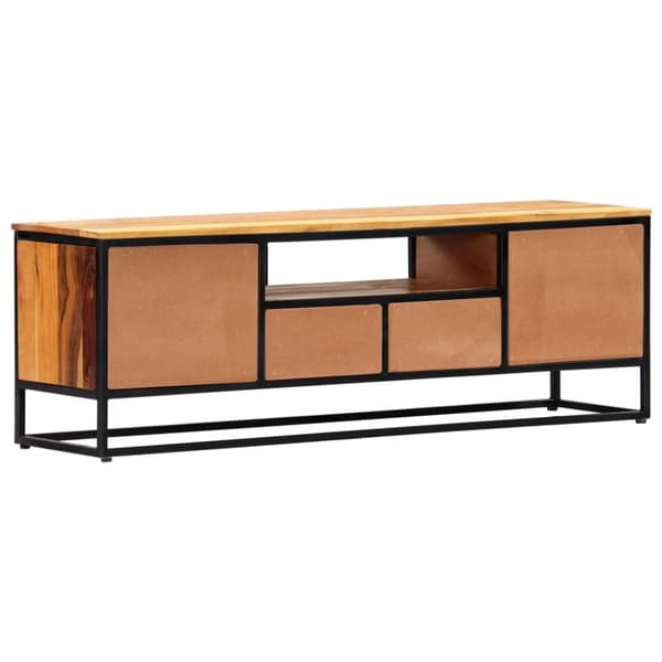 The Living Store TV-bänk 120x30x40 cm massivt återvunnet trä och stål -  TV-bänkar