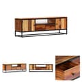 Miniatyrbild 1 av 11: The Living Store TV-bänk 120x30x40 cm massivt återvunnet trä och stål -  TV-bänkar