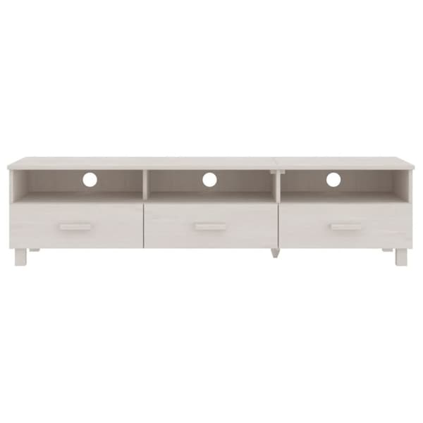 The Living Store tv-skab HAMAR 158x40x40 cm massivt fyrretræ hvid -  TV-møbler