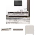Miniatyrbillede 1 af 10: The Living Store tv-skab HAMAR 158x40x40 cm massivt fyrretræ hvid -  TV-møbler