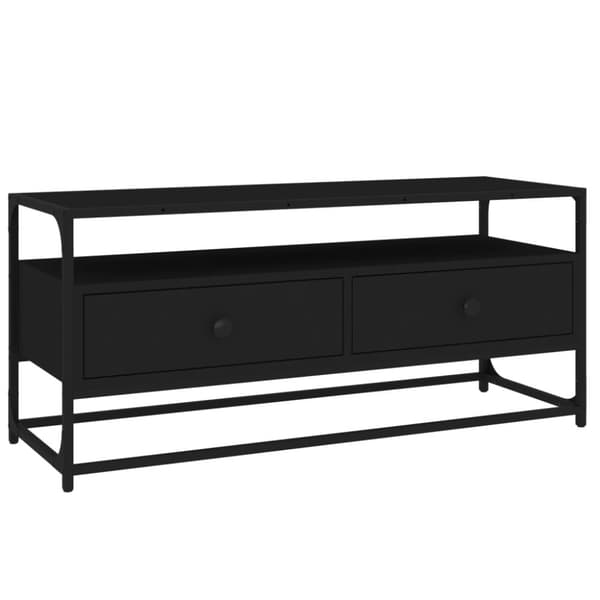 The Living Store tv-bord 100x35x45 cm konstrueret træ sort - TV-møbler