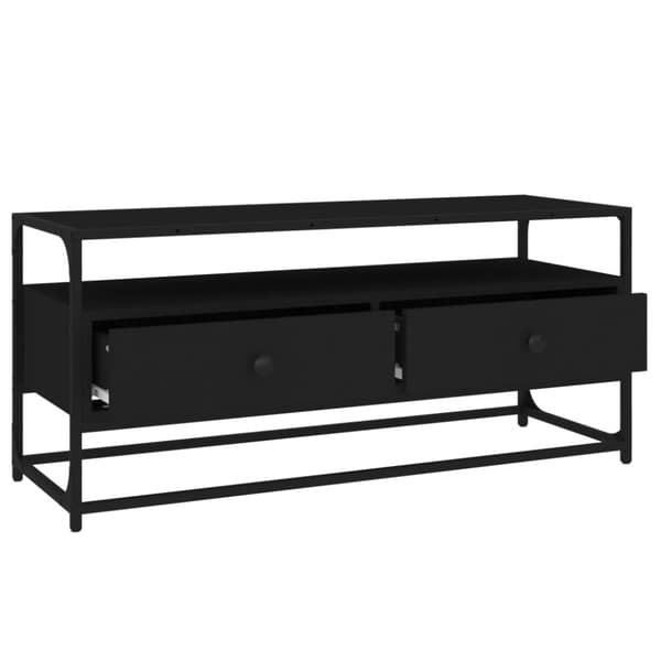 The Living Store tv-bord 100x35x45 cm konstrueret træ sort - TV-møbler