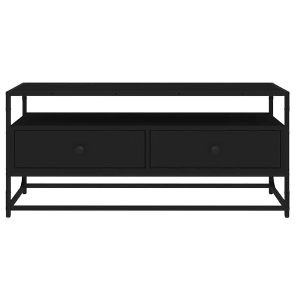 The Living Store tv-bord 100x35x45 cm konstrueret træ sort - TV-møbler