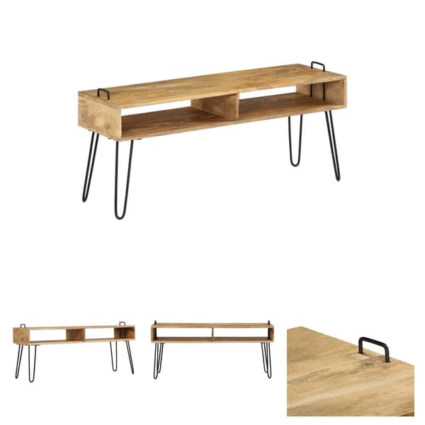 The Living Store TV-bänk massivt mangoträ 110x35x45 cm -  TV-bänkar
