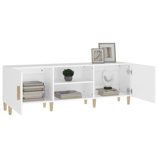 The Living Store tv-bord 150x30x50 cm konstrueret træ hvid - TV-møbler