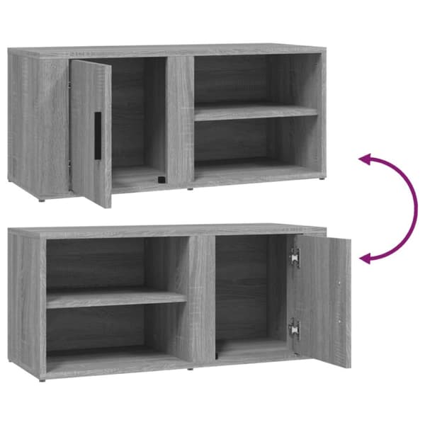 The Living Store tv-skabe 2 stk. 80x31,5x36 cm konstrueret træ grå sonoma-eg -  TV-møbler