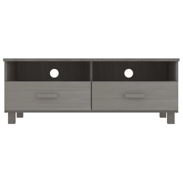 The Living Store Tv-bänk HAMAR ljusgrå 106x40x40 cm massiv furu -  TV-bänkar
