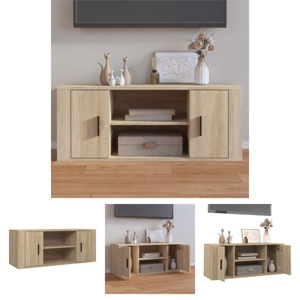 The Living Store TV-taso Sonoma-tammi 100x35x40 cm tekninen puu - TV-tasot