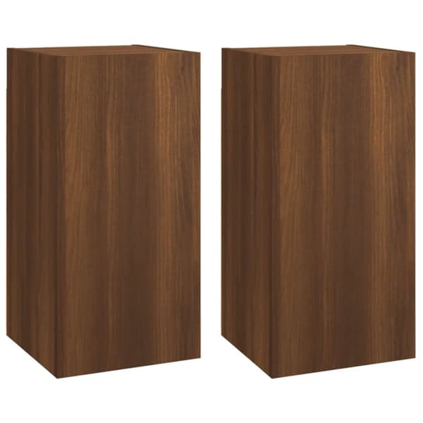 The Living Store TV-taso 2 kpl ruskea tammi 30,5x30x60 cm tekninen puu - TV-tasot