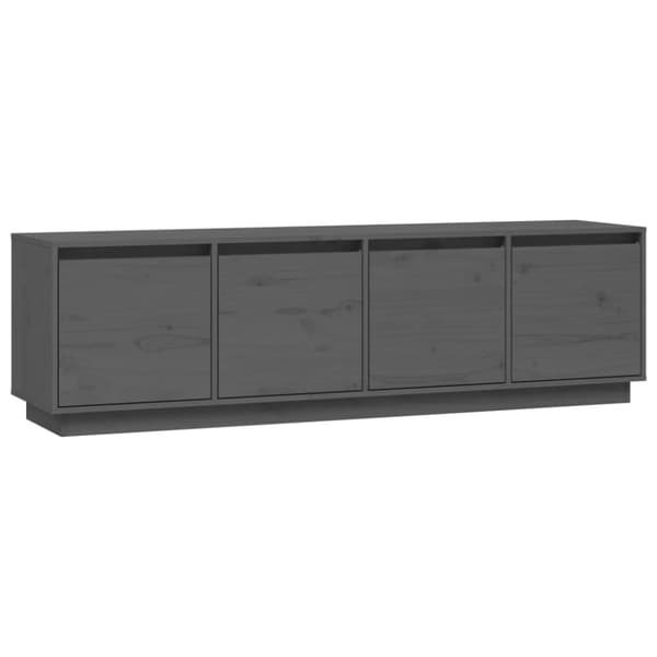 The Living Store tv-bord 156x37x45 cm massivt fyrretræ grå -  TV-møbler