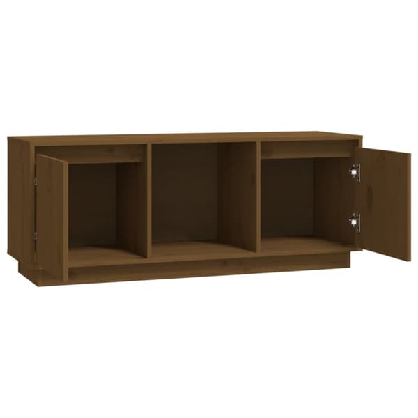 The Living Store Tv-bänk honungsbrun 110,5x35x44 cm massiv furu - TV-bänkar