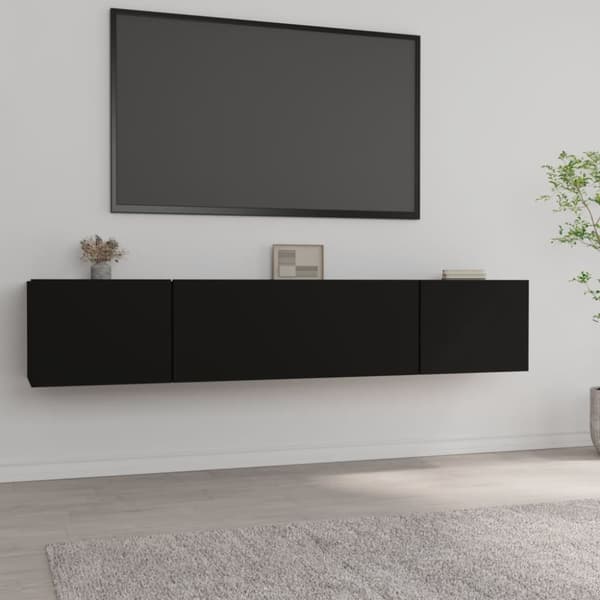 The Living Store Tv-bänkar 2 st svart 80x30x30 cm konstruerat trä -  TV-bänkar