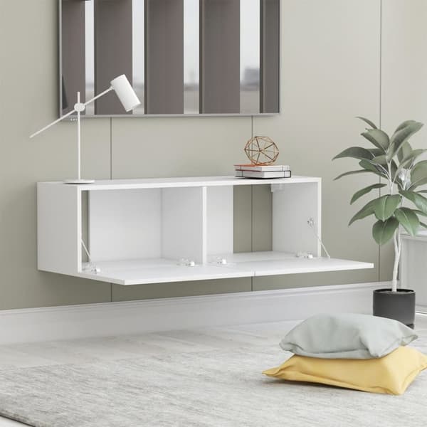 The Living Store TV-bänk vit 100x30x30 cm konstruerat trä -  TV-bänkar