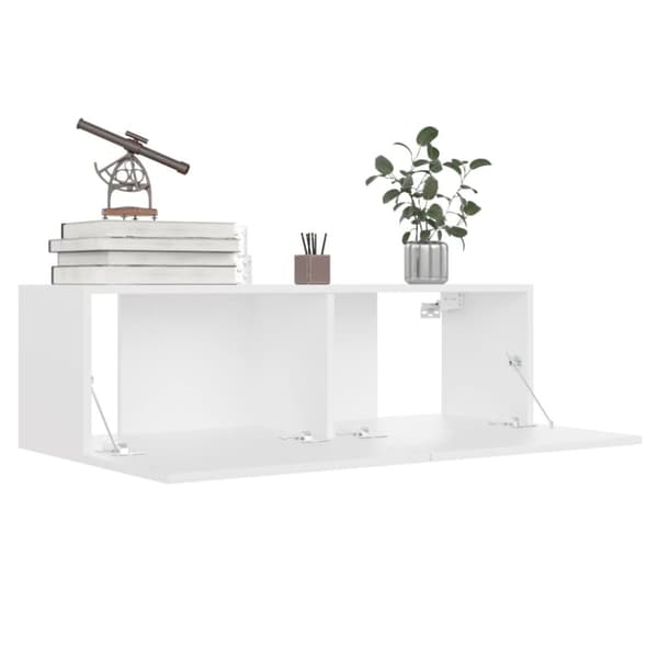 The Living Store TV-bänk vit 100x30x30 cm konstruerat trä -  TV-bänkar