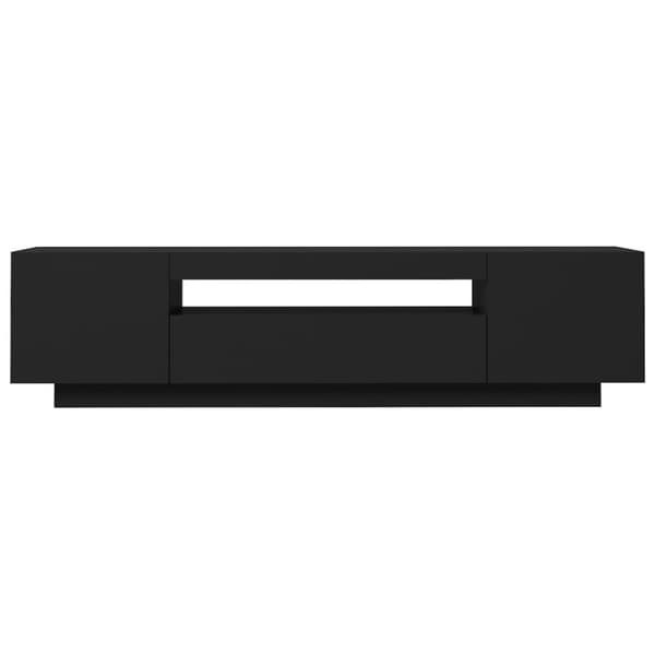 The Living Store TV-bänk med LED-belysning svart 160x35x40 cm - TV-bänkar