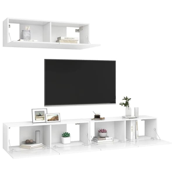 The Living Store tv-skabe 3 dele spånplade hvid - TV-møbler