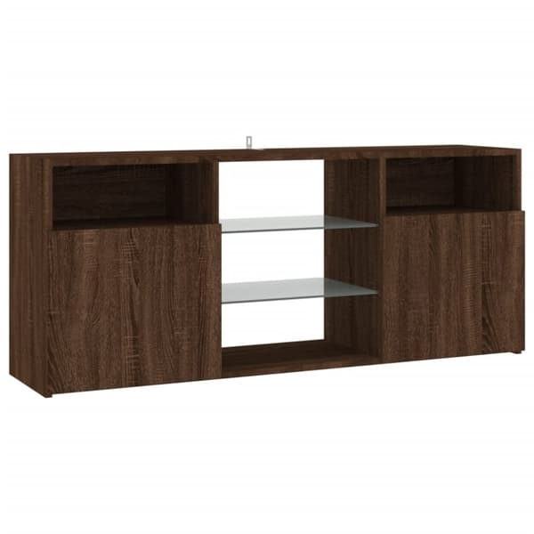The Living Store TV-taso LED-valoilla ruskea tammi 120x30x50 cm - TV-tasot
