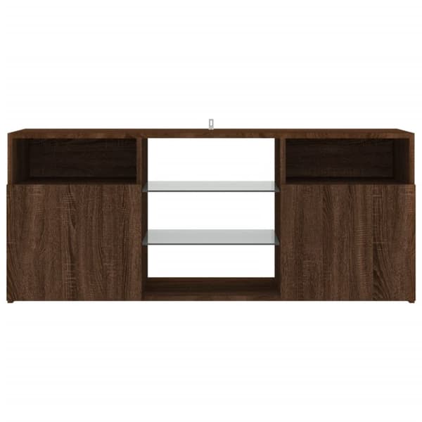 The Living Store TV-taso LED-valoilla ruskea tammi 120x30x50 cm - TV-tasot