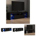 Miniatyrbild 1 av 11: The Living Store Tv-bänk med LED-belysning svart 140x36,5x40 cm -  TV-bänkar