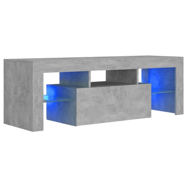 The Living Store tv-bord med LED-lys 120x35x40 cm betongrå -  TV-møbler