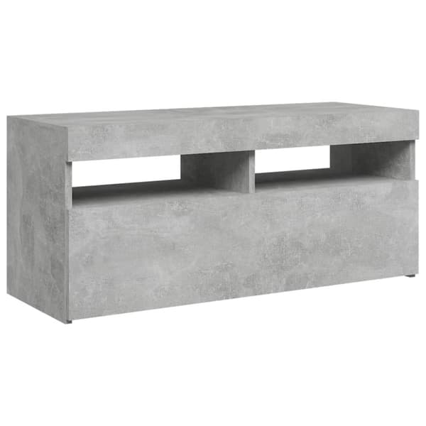 The Living Store tv-bord med LED-lys 90x35x40 cm betongrå -  TV-møbler