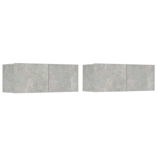 The Living Store tv-borde 2 stk. 80x30x30 cm konstrueret træ betongrå - TV-møbler