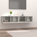 Miniatyrbillede 4 af 11: The Living Store tv-borde 2 stk. 80x30x30 cm konstrueret træ betongrå -  TV-møbler