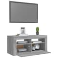 Pikkukuva 7 / 11: The Living Store TV-taso LED-valoilla harmaa Sonoma 90x35x40 cm -  TV-tasot