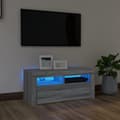 Pikkukuva 2 / 11: The Living Store TV-taso LED-valoilla harmaa Sonoma 90x35x40 cm -  TV-tasot