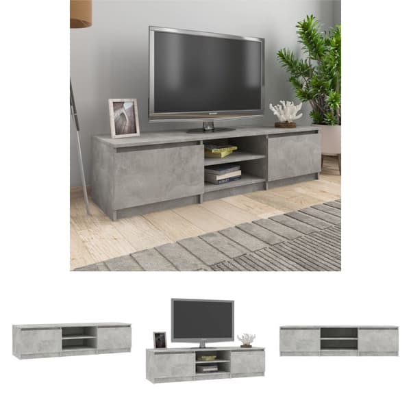 The Living Store tv-bord 140x40x35,5 cm konstrueret træ betongrå -  TV-møbler