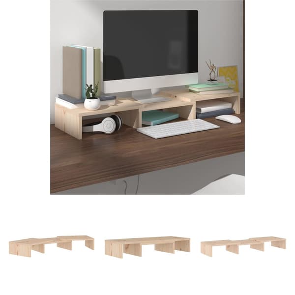 The Living Store skærmstander 60x24x10,5 cm massivt fyrretræ -  TV-møbler