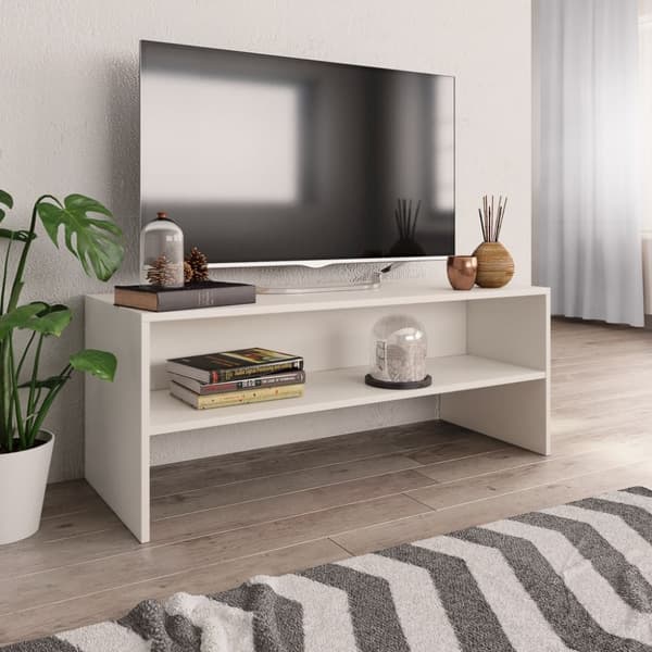 The Living Store TV-bänk vit 100x40x40 cm konstruerat trä - TV-bänkar