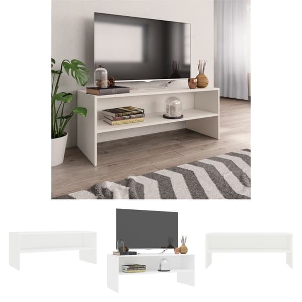The Living Store TV-bänk vit 100x40x40 cm konstruerat trä -  TV-bänkar
