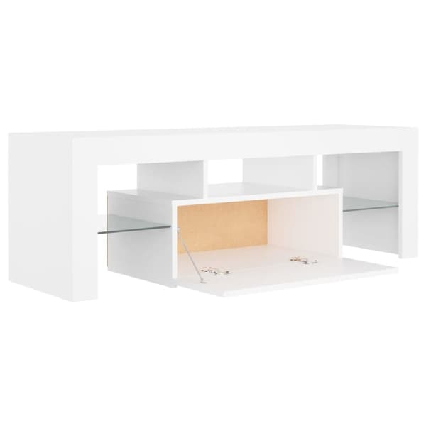 The Living Store TV-bänk med LED-belysning vit 120x35x40 cm - TV-bänkar