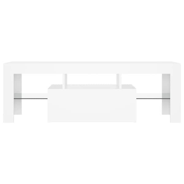 The Living Store TV-bänk med LED-belysning vit 120x35x40 cm - TV-bänkar