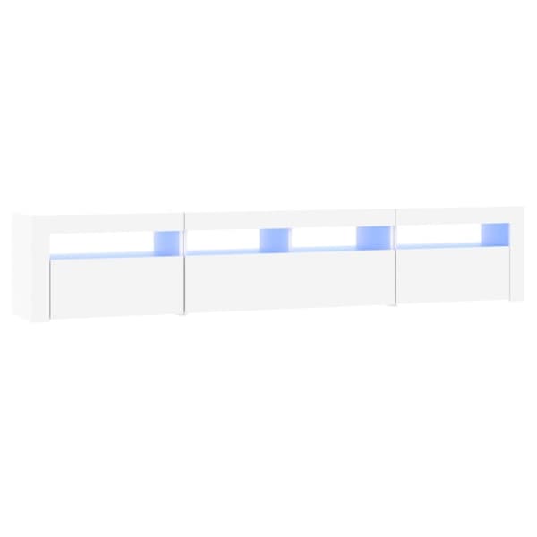 The Living Store Tv-bänk med LED-belysning vit 210x35x40 cm -  TV-bänkar