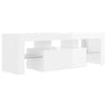 Miniatyrbillede 4 af 11: The Living Store tv-skab med LED-lys 120x35x40 cm hvid højglans -  TV-møbler