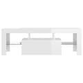 Miniatyrbillede 6 af 11: The Living Store tv-skab med LED-lys 120x35x40 cm hvid højglans -  TV-møbler