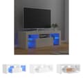 Miniatyrbillede 1 af 11: The Living Store tv-skab med LED-lys 120x35x40 cm hvid højglans -  TV-møbler