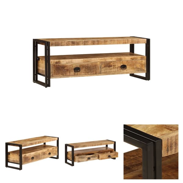 The Living Store TV-bänk 120x35x45 cm massivt mangoträ -  TV-bänkar