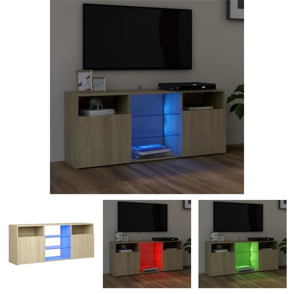 The Living Store TV-taso LED-valoilla Sonoma-tammi 120x30x50 cm -  TV-tasot