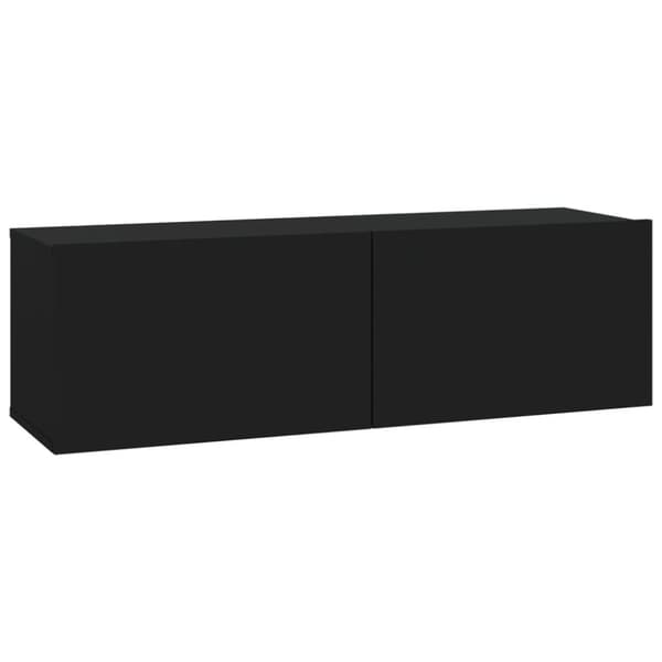 The Living Store Väggmonterade tv-bänkar 2 st svart 100x30x30 cm konstruerat trä - TV-bänkar