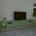 Miniatyrbillede 5 af 11: The Living Store tv-bord med LED-lys 290x36,5x40 cm grå sonoma-eg -  TV-møbler
