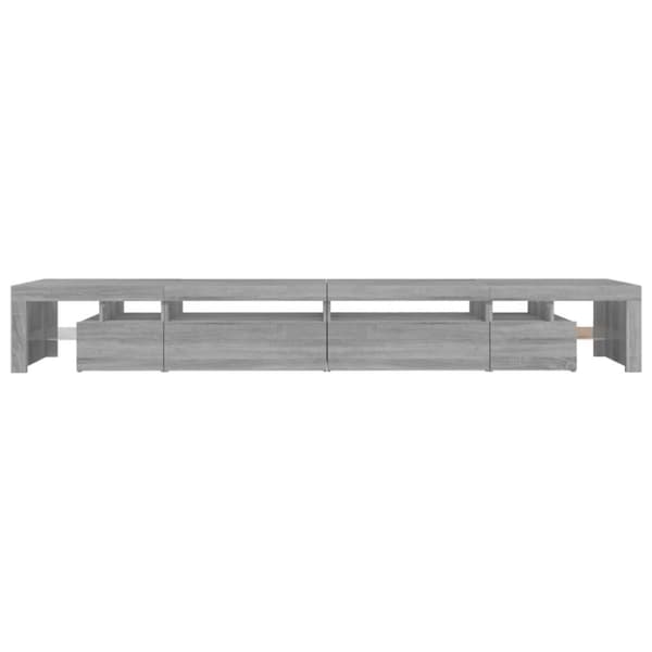 The Living Store tv-bord med LED-lys 290x36,5x40 cm grå sonoma-eg - TV-møbler