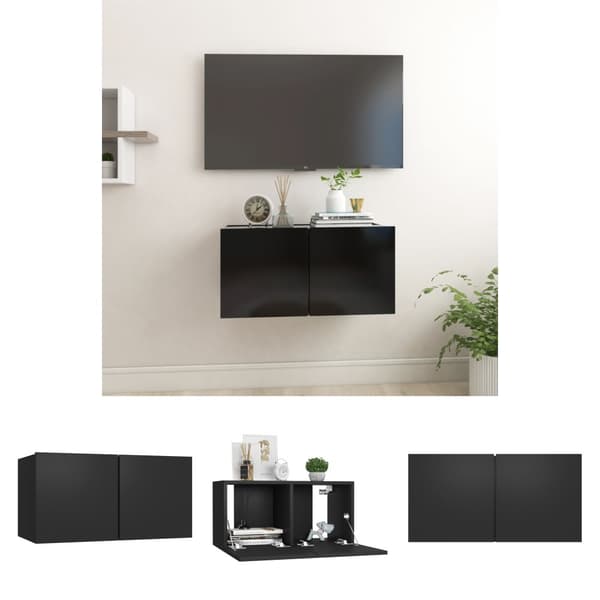 The Living Store væghængt tv-skab 60x30x30 cm sort - TV-møbler