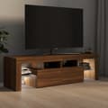 Miniatyrbillede 5 af 11: The Living Store tv-bord med LED-lys 140x36,5x40 cm brun egetræsfarve -  TV-møbler