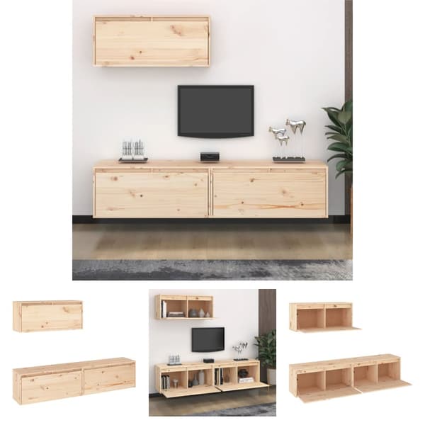 The Living Store TV-tasot 3 kpl täysi mänty - TV-tasot
