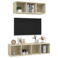 Miniatyrbild 4 av 8: The Living Store TV-skåp 2 delar sonoma-ek konstruerat trä -  TV-bänkar