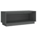 Miniatyrbillede 3 af 10: The Living Store tv-bord 90x35x35 cm massivt fyrretræ grå -  TV-møbler