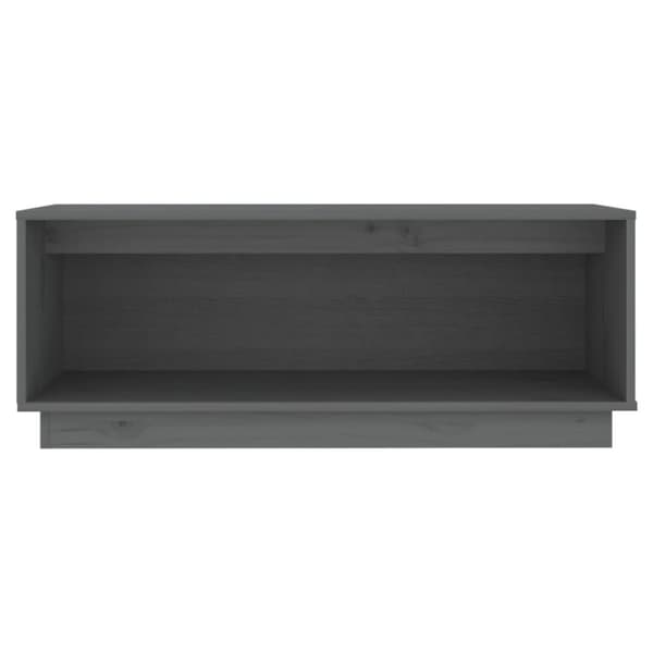 The Living Store tv-bord 90x35x35 cm massivt fyrretræ grå -  TV-møbler